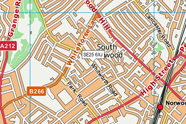 SE25 6XJ map - OS VectorMap District (Ordnance Survey) SE25 6XJ map - OS VectorMap District (Ordnance Survey)