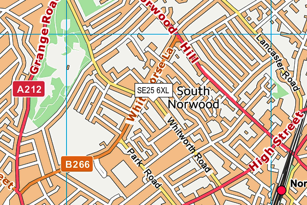 SE25 6XL map - OS VectorMap District (Ordnance Survey)