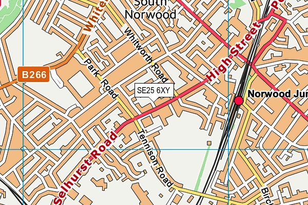 SE25 6XY map - OS VectorMap District (Ordnance Survey) SE25 6XY map - OS VectorMap District (Ordnance Survey)