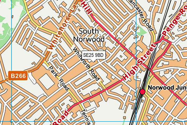 SE25 9BD map - OS VectorMap District (Ordnance Survey) SE25 9BD map - OS VectorMap District (Ordnance Survey)