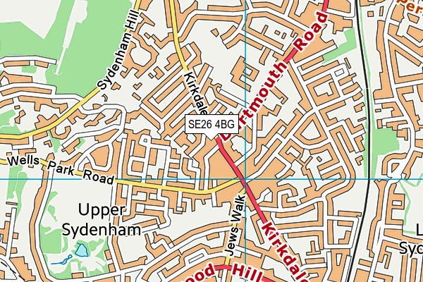 SE26 4BG map - OS VectorMap District (Ordnance Survey) SE26 4BG map - OS VectorMap District (Ordnance Survey)