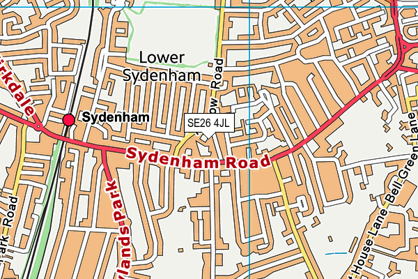 SE26 4JL map - OS VectorMap District (Ordnance Survey) SE26 4JL map - OS VectorMap District (Ordnance Survey)