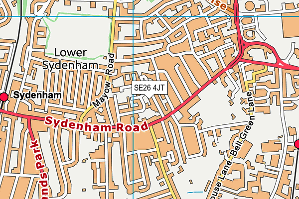 SE26 4JT map - OS VectorMap District (Ordnance Survey) SE26 4JT map - OS VectorMap District (Ordnance Survey)