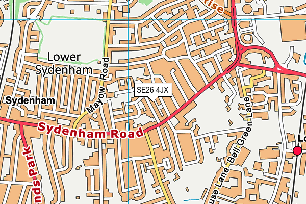 SE26 4JX map - OS VectorMap District (Ordnance Survey) SE26 4JX map - OS VectorMap District (Ordnance Survey)