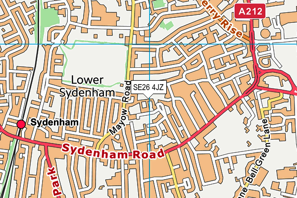 SE26 4JZ map - OS VectorMap District (Ordnance Survey) SE26 4JZ map - OS VectorMap District (Ordnance Survey)