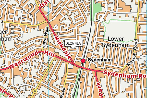 SE26 4LG map - OS VectorMap District (Ordnance Survey) SE26 4LG map - OS VectorMap District (Ordnance Survey)