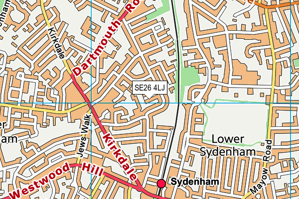 SE26 4LJ map - OS VectorMap District (Ordnance Survey) SE26 4LJ map - OS VectorMap District (Ordnance Survey)