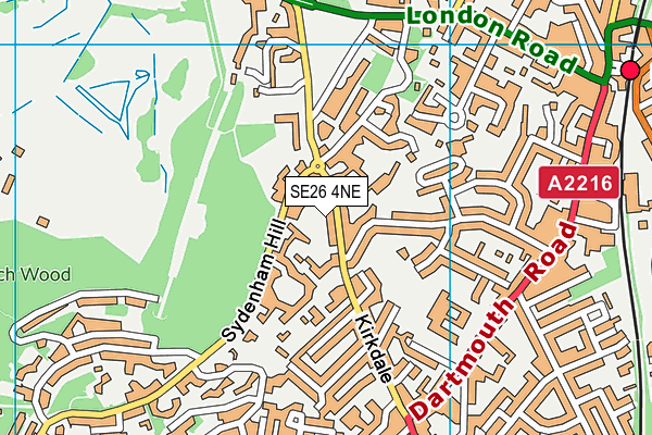 SE26 4NE map - OS VectorMap District (Ordnance Survey) SE26 4NE map - OS VectorMap District (Ordnance Survey)