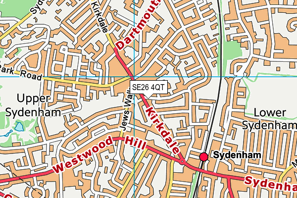 SE26 4QT map - OS VectorMap District (Ordnance Survey) SE26 4QT map - OS VectorMap District (Ordnance Survey)