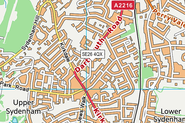 SE26 4QX map - OS VectorMap District (Ordnance Survey) SE26 4QX map - OS VectorMap District (Ordnance Survey)