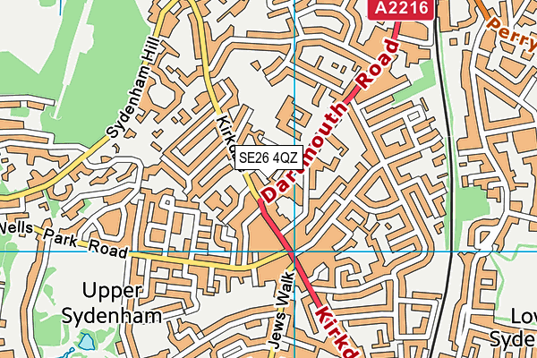 SE26 4QZ map - OS VectorMap District (Ordnance Survey) SE26 4QZ map - OS VectorMap District (Ordnance Survey)