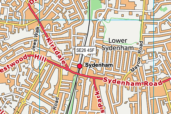 SE26 4SF map - OS VectorMap District (Ordnance Survey) SE26 4SF map - OS VectorMap District (Ordnance Survey)
