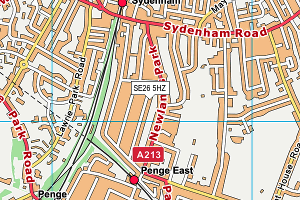 SE26 5HZ map - OS VectorMap District (Ordnance Survey) SE26 5HZ map - OS VectorMap District (Ordnance Survey)