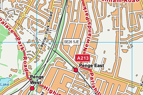 SE26 5JE map - OS VectorMap District (Ordnance Survey) SE26 5JE map - OS VectorMap District (Ordnance Survey)