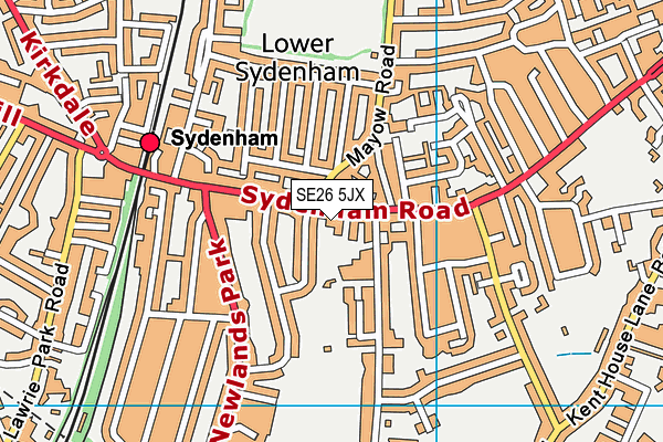 SE26 5JX map - OS VectorMap District (Ordnance Survey) SE26 5JX map - OS VectorMap District (Ordnance Survey)