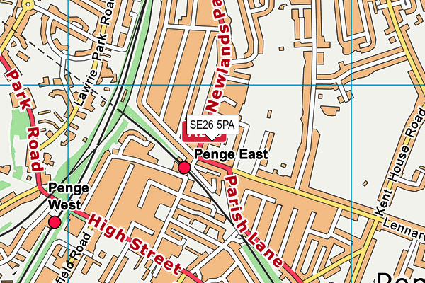 SE26 5PA map - OS VectorMap District (Ordnance Survey) SE26 5PA map - OS VectorMap District (Ordnance Survey)