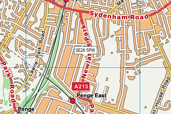 SE26 5PW map - OS VectorMap District (Ordnance Survey) SE26 5PW map - OS VectorMap District (Ordnance Survey)
