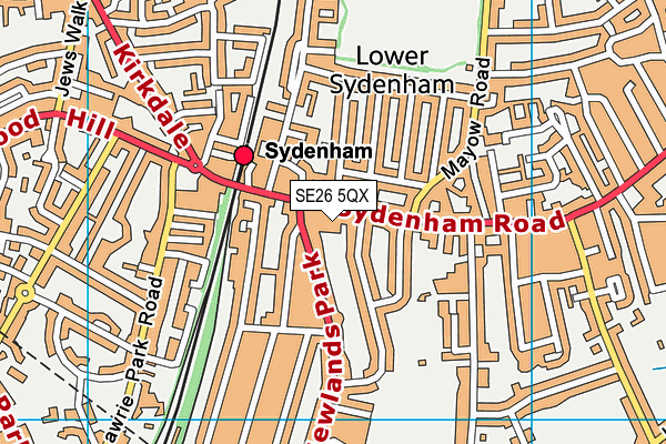 SE26 5QX map - OS VectorMap District (Ordnance Survey) SE26 5QX map - OS VectorMap District (Ordnance Survey)
