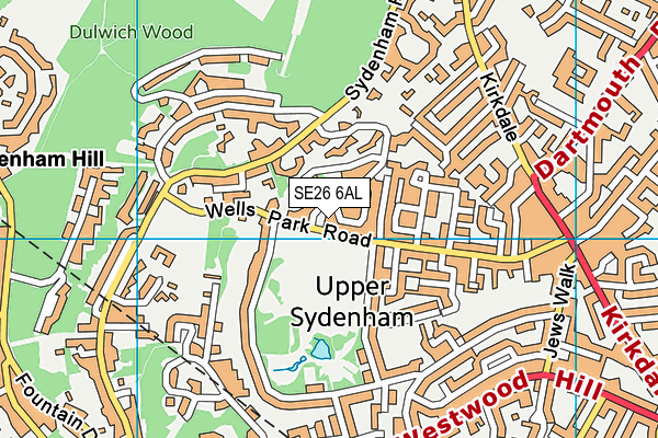 SE26 6AL map - OS VectorMap District (Ordnance Survey) SE26 6AL map - OS VectorMap District (Ordnance Survey)