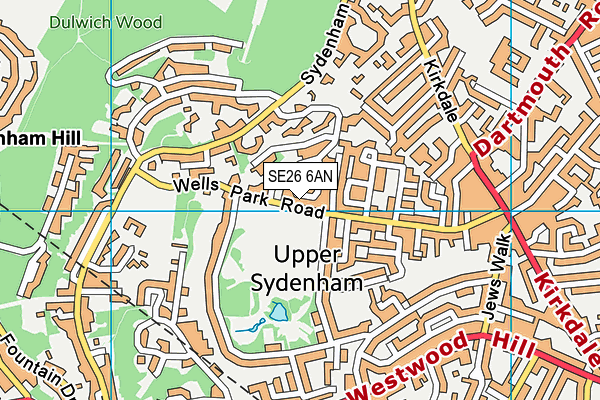 SE26 6AN map - OS VectorMap District (Ordnance Survey) SE26 6AN map - OS VectorMap District (Ordnance Survey)