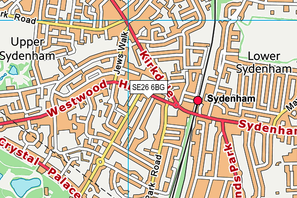SE26 6BG map - OS VectorMap District (Ordnance Survey) SE26 6BG map - OS VectorMap District (Ordnance Survey)