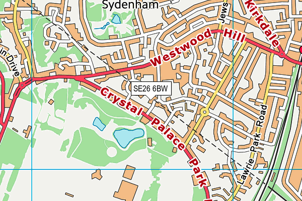 SE26 6BW map - OS VectorMap District (Ordnance Survey) SE26 6BW map - OS VectorMap District (Ordnance Survey)