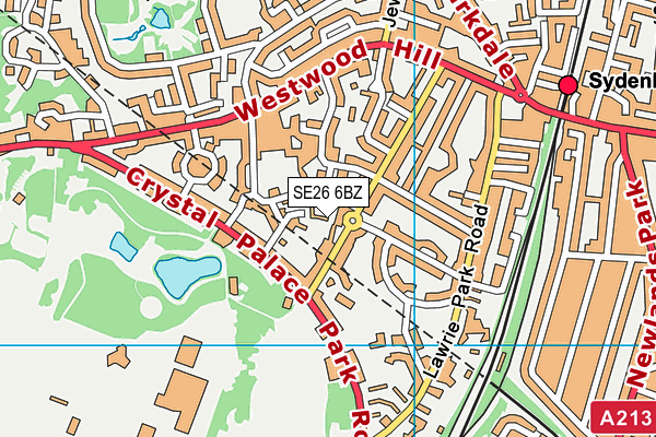 SE26 6BZ map - OS VectorMap District (Ordnance Survey) SE26 6BZ map - OS VectorMap District (Ordnance Survey)