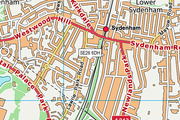 SE26 6DH map - OS VectorMap District (Ordnance Survey) SE26 6DH map - OS VectorMap District (Ordnance Survey)