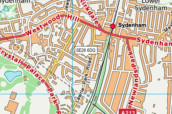 SE26 6DQ map - OS VectorMap District (Ordnance Survey) SE26 6DQ map - OS VectorMap District (Ordnance Survey)
