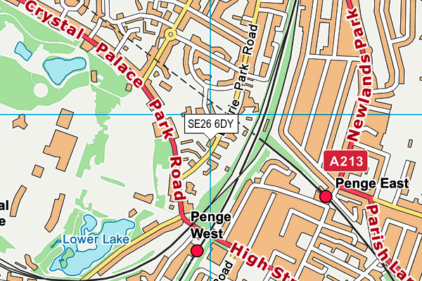 SE26 6DY map - OS VectorMap District (Ordnance Survey) SE26 6DY map - OS VectorMap District (Ordnance Survey)