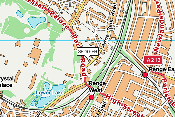 SE26 6EH map - OS VectorMap District (Ordnance Survey) SE26 6EH map - OS VectorMap District (Ordnance Survey)