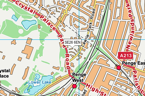 SE26 6EN map - OS VectorMap District (Ordnance Survey) SE26 6EN map - OS VectorMap District (Ordnance Survey)