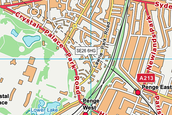 SE26 6HG map - OS VectorMap District (Ordnance Survey) SE26 6HG map - OS VectorMap District (Ordnance Survey)