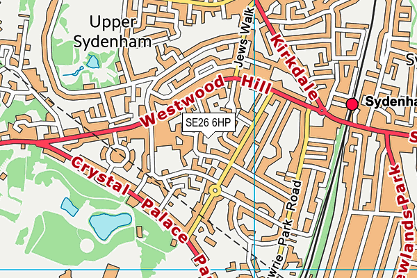 SE26 6HP map - OS VectorMap District (Ordnance Survey) SE26 6HP map - OS VectorMap District (Ordnance Survey)