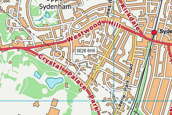 SE26 6HX map - OS VectorMap District (Ordnance Survey) SE26 6HX map - OS VectorMap District (Ordnance Survey)