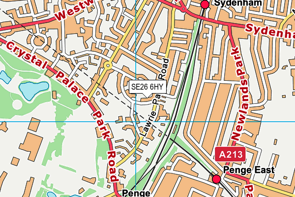 SE26 6HY map - OS VectorMap District (Ordnance Survey) SE26 6HY map - OS VectorMap District (Ordnance Survey)