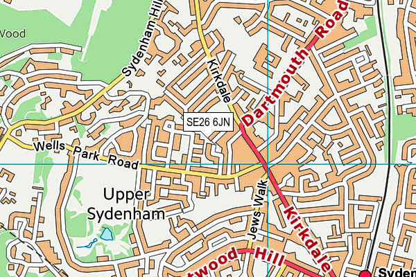 SE26 6JN map - OS VectorMap District (Ordnance Survey) SE26 6JN map - OS VectorMap District (Ordnance Survey)