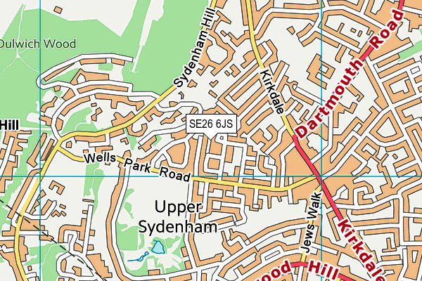SE26 6JS map - OS VectorMap District (Ordnance Survey)