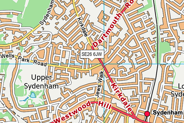 SE26 6JW map - OS VectorMap District (Ordnance Survey) SE26 6JW map - OS VectorMap District (Ordnance Survey)