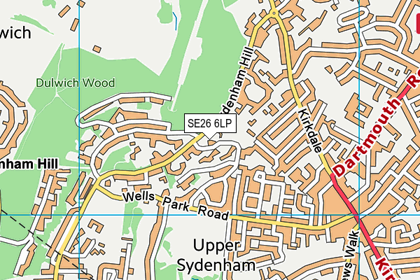 SE26 6LP map - OS VectorMap District (Ordnance Survey) SE26 6LP map - OS VectorMap District (Ordnance Survey)