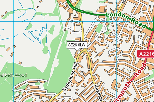 SE26 6LW map - OS VectorMap District (Ordnance Survey) SE26 6LW map - OS VectorMap District (Ordnance Survey)