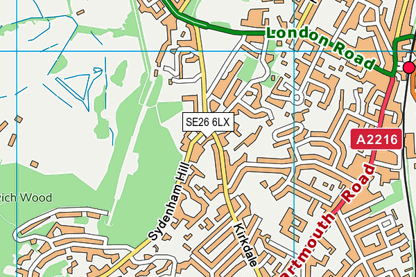 SE26 6LX map - OS VectorMap District (Ordnance Survey) SE26 6LX map - OS VectorMap District (Ordnance Survey)