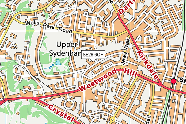 SE26 6QF map - OS VectorMap District (Ordnance Survey) SE26 6QF map - OS VectorMap District (Ordnance Survey)