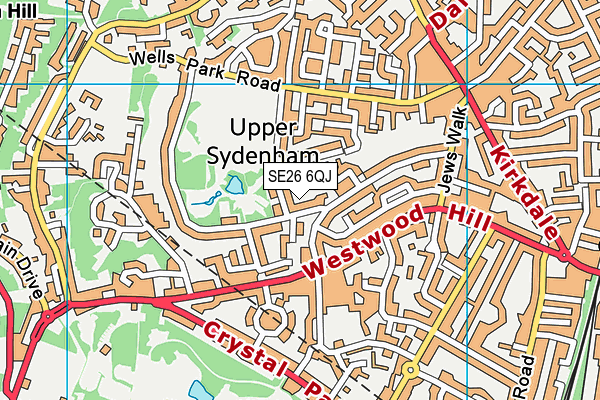 SE26 6QJ map - OS VectorMap District (Ordnance Survey)