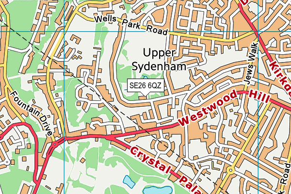 SE26 6QZ map - OS VectorMap District (Ordnance Survey) SE26 6QZ map - OS VectorMap District (Ordnance Survey)