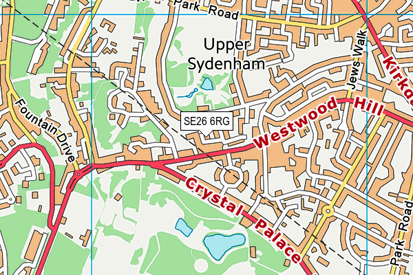 SE26 6RG map - OS VectorMap District (Ordnance Survey)