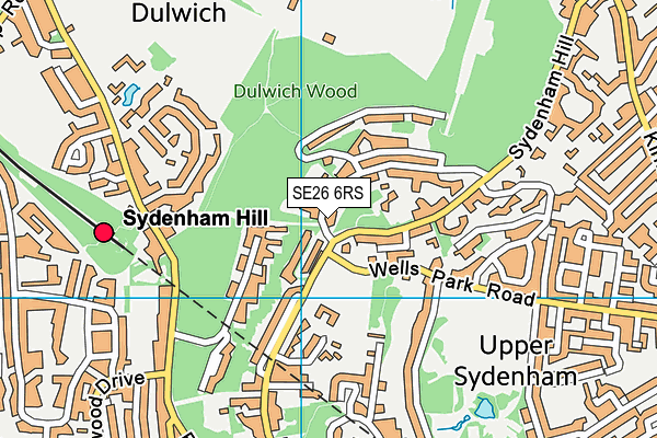 SE26 6RS map - OS VectorMap District (Ordnance Survey) SE26 6RS map - OS VectorMap District (Ordnance Survey)