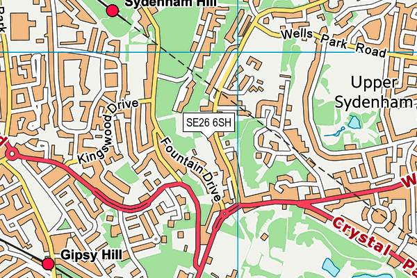 SE26 6SH map - OS VectorMap District (Ordnance Survey) SE26 6SH map - OS VectorMap District (Ordnance Survey)
