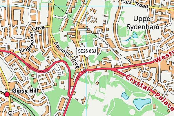 SE26 6SJ map - OS VectorMap District (Ordnance Survey) SE26 6SJ map - OS VectorMap District (Ordnance Survey)