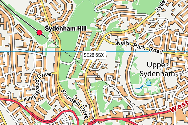 SE26 6SX map - OS VectorMap District (Ordnance Survey) SE26 6SX map - OS VectorMap District (Ordnance Survey)